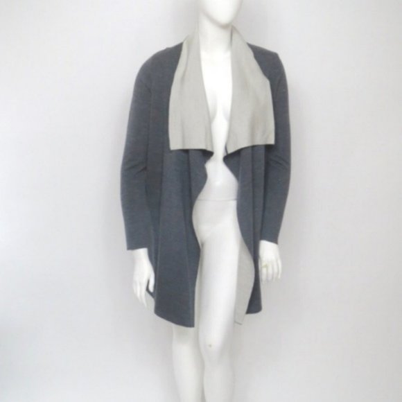 VINCE Two-Tone Drape OPEN FRONT JACKET SMALL elegant chic colorblock - Picture 4 of 8